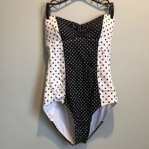 Anthropologie Retro Polka Dot One-piece Swimsuit